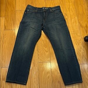 GAP Blue Straight-Leg Jeans with Vintage Fading